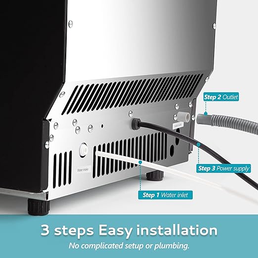 EUHOMY Commercial Ice Maker Machine - 110lbs Daily Production, 33lbs Ice Storage, Stainless Steel Freestanding & Under Counter Ice Maker, Ideal Ice Maker for Home/Bar/Restaurant/Outdoor Activities