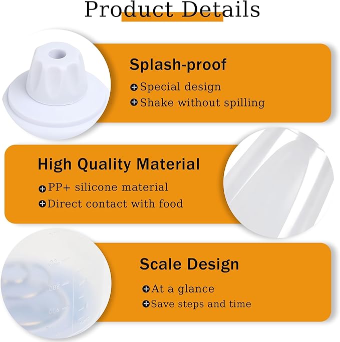 Pancake Batter Dispenser, Pancake Mix Dispenser with Whisk Ball and Stand Base, Pancake Batter Mixer for Pancakes, Crepes, Waffle, Muffins, Qatayef, Cupcakes, and more (1pc)