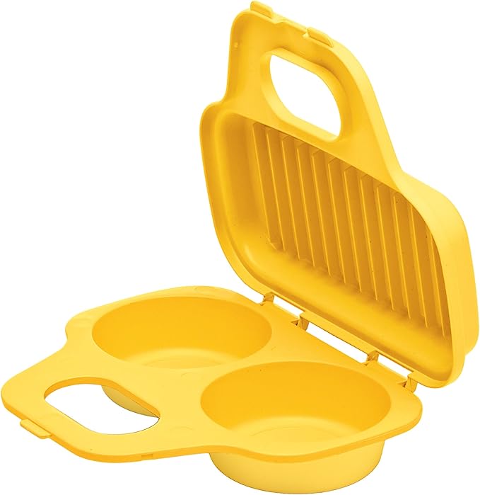 PrepSolutions Microwave Egg Poacher – Yellow, Easy-to-Use for Low-Calorie Breakfasts and Lunches
