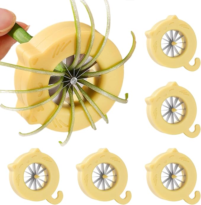 Professional Green Onion Shredder & Slicer - 12 Blade Stainless Steel Scallion Cutter with Safety Design, Perfect for Blooming Onion, Chili & Celery (5)