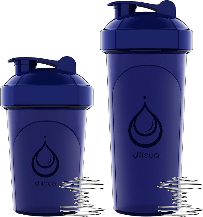 diliqua 10 PACK- Shaker Bottles with Wire Whisks for Protein Mixes | Leakproof Blender Shaker Bottle Pack | BPA-Free & Dishwasher Safe | 5 Large 28 oz & 5 Small 20 oz Shaker Bottle | Cups for Shakes