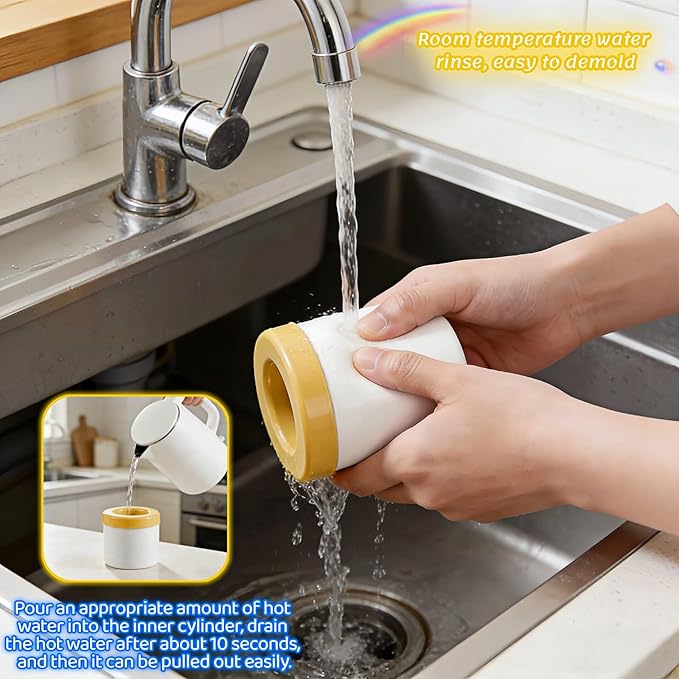 3D Upgraded Silicone Ice Cube Tray with Easy Release-30 Cubes, Leak-Proof&Space-Saving for Freezer,RV,Office-BPA-Free Fast Ice Maker for Drinks,Cocktails, Party (Includes Travel Ice Bucket) (Yellow)