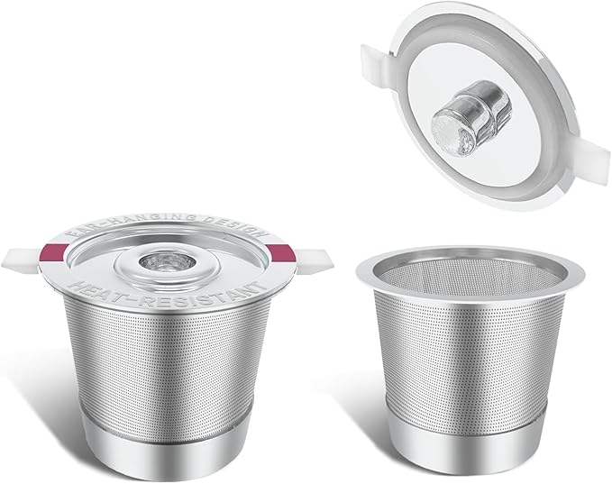 Haetyly 2 Pack Reusable K Cups Coffee Filter Campatible with Keurig 1.0 and 2.0 Coffee Machine,Stainless Steel Reusable Coffee Pods with Heat Resistant Handles Innovative Design
