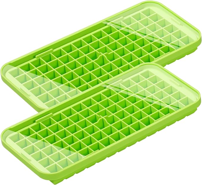 Webake Silicone Ice Cube Tray with Lid Easy Release Small Ice Molds 86 Grids Mini Crushed Tiny Ice Trays for Drinks Coffee Juice Whiskey Cocktails