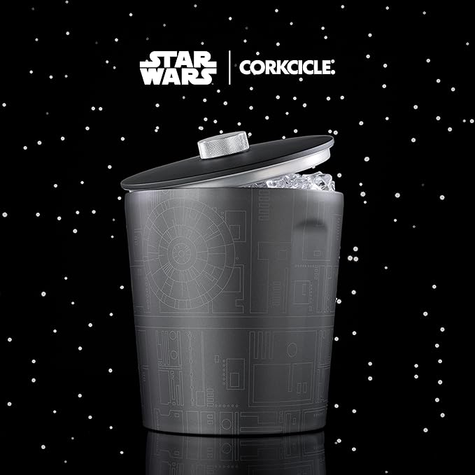 Corkcicle Insulated Ice Bucket with Lid - Stainless Steel - 100 oz - Star Wars Death Star