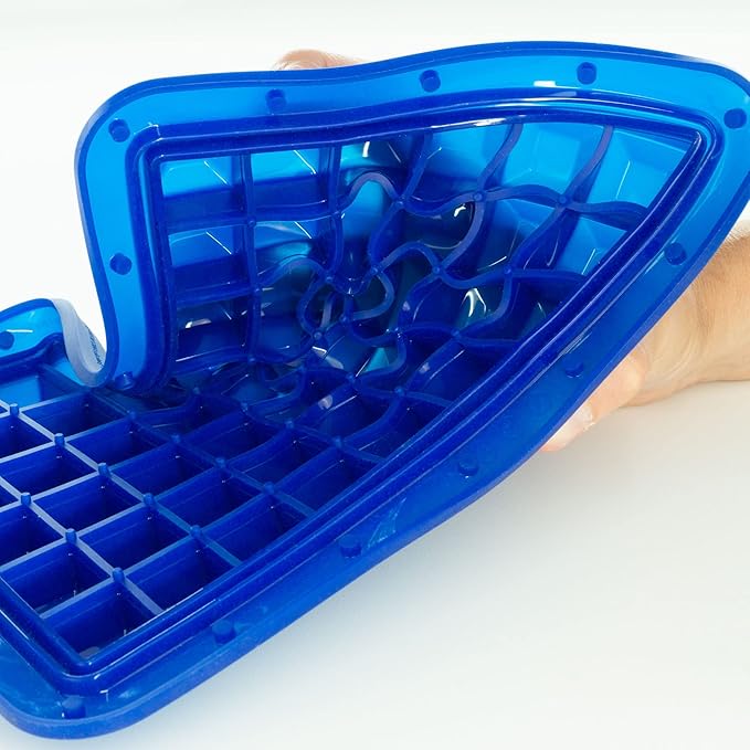 Lurch 240750 Ice Former Arctic Cube 2 cm Ice Cube Tray for 54 Ice Cubes with Transparent Lid Blue