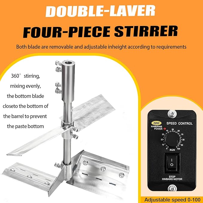 Electric Jam Mixer, 20l,40l,85l Automatic Pot Stirrer Mixer, Stainless Steel Automatic Mixer Machine With 4-Blade Mixing Scraper, For Commercial Kitchens, Dessert Shops 20L