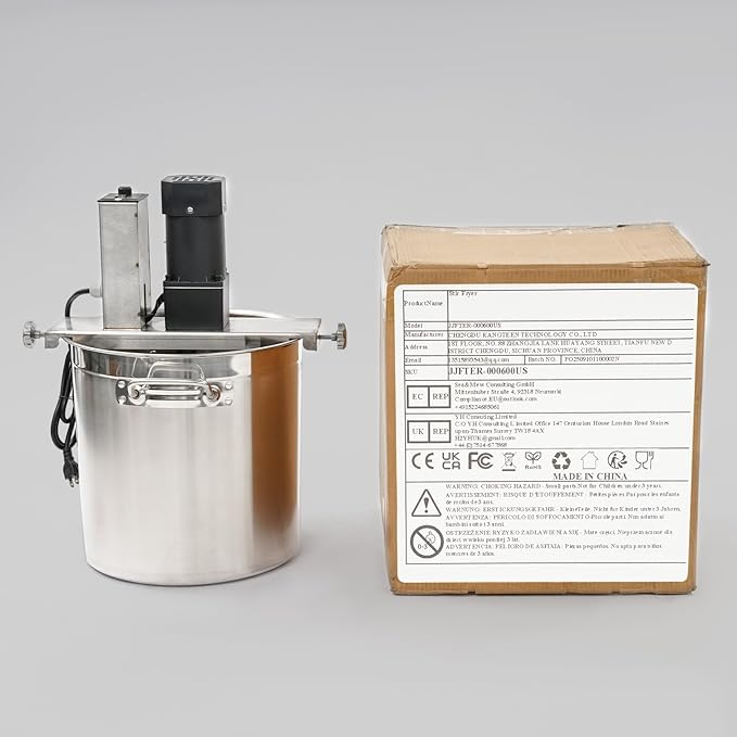 6.6 Gal/25L Electric Jam Mixer, 110V Automatic Mixer Machine with 4-Blade Mixing Scrape, 120W Stainless Steel Self Stirring Pot, Commercial Automatic Food Mixers