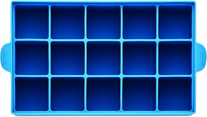 Farberware Pro Silicone Ice Cube Trays with Lid, 4-Piece, Blue