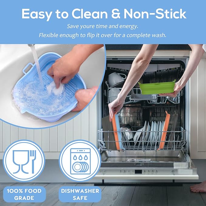 [2 Pack] Silicone Air Fryer Liners Square - Reusable Airfryer Basket - Easy to Clean Air Fryers Pot for 5.8 to 8 Qt Large Air Fryer Baking Tray Oven Accessories, 8.5 Inch