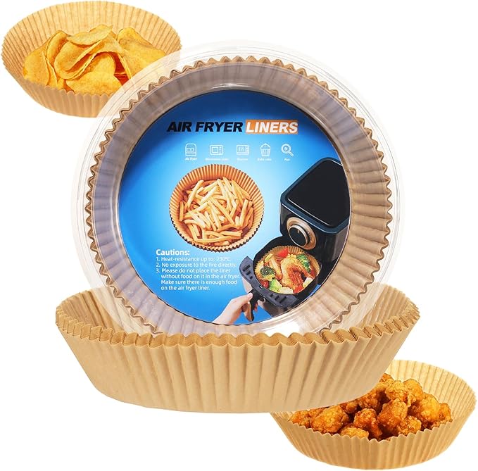 Air Fryer Liners Disposable 6.5 IN,100PCS Round Non-Stick Parchment Paper Parchment Paper for 3-5QT Air Fryer Roasting Microwave Basket