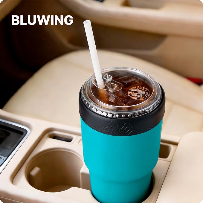 2Pack Silicone Ring for YETI 30 oz stainless Steel Tumbler, Reusable Ice Coffee Silicone Sleeve for 30oz YETI, RTIC, BJPKPK Tumblers with a Mouth Diameter of 3.9-4 inches(Black)