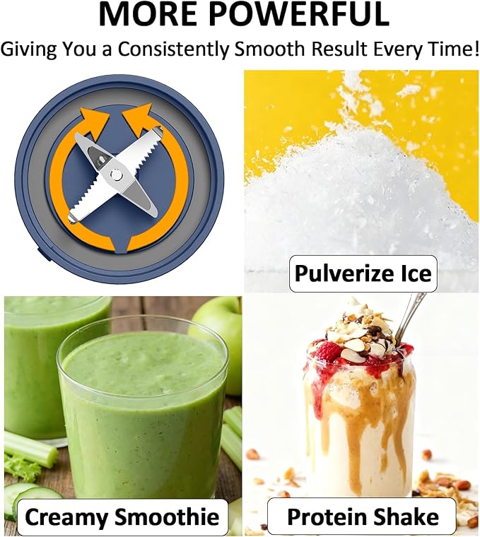18oz Portable Blender, Cordless Travel Blender for Smoothie with Ice Crushing Blades, Auto Reverse Blending for Smoothie and Protein Shake
