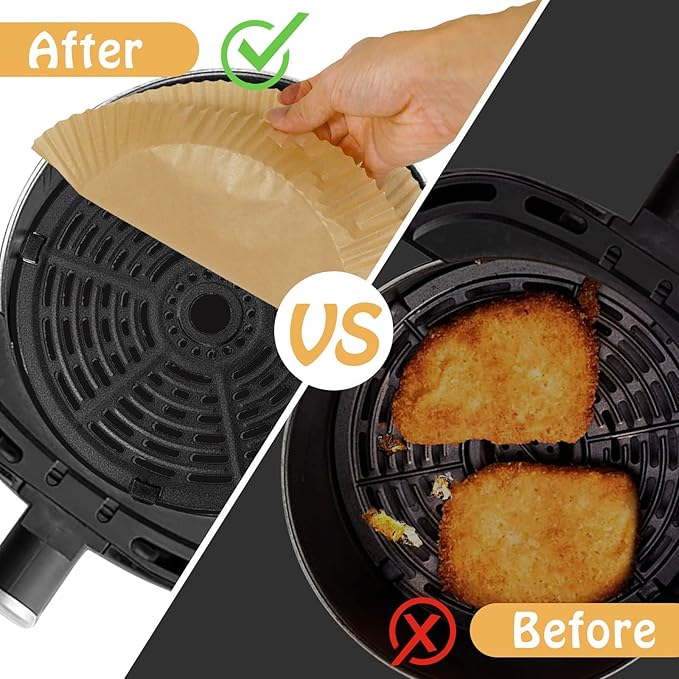 SIUDANGKA Mini Air Fryer Liners for 2qt Air Fryer, 200 Pcs Non-Stick Air Fryer Parchment Paper Pads Air Fryer Liners Compatible with Ninja AF080 Mini, Instant Vortex 2-QT, CHEFMAN Small
