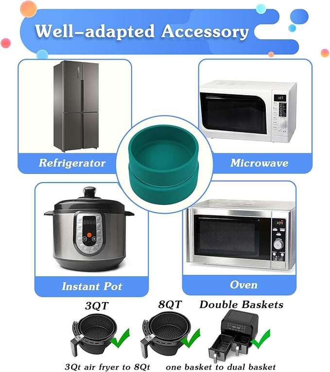 3Pcs ZHYEEDAA Air Fryer Egg Mold,Silicone Egg Molds, Individual Egg Bite Maker Reusable Egg Molds, Microwave Egg Cooker, BPA Free, Dishwasher Safe (Round-Multi)