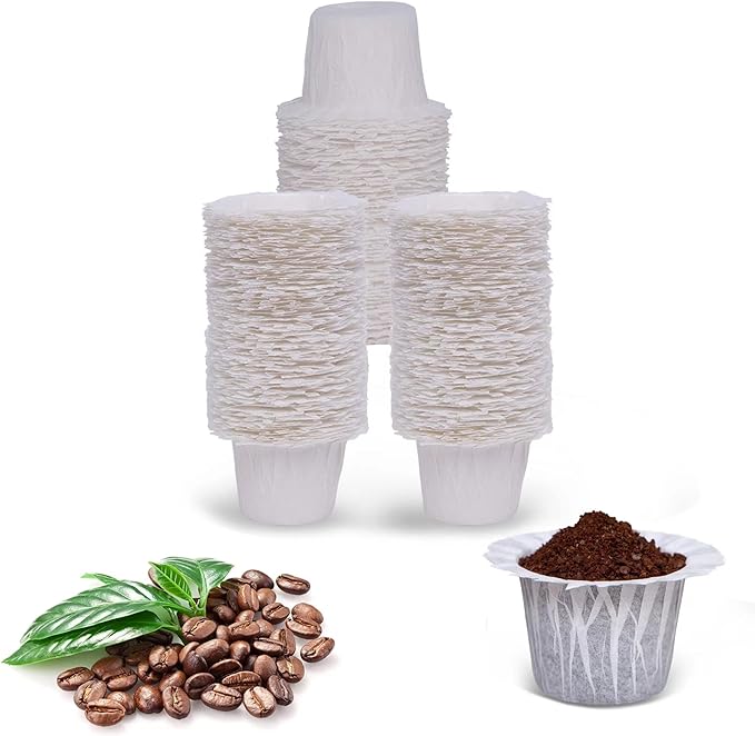 Haetyly 600 Count Coffee Paper Filters Compatible with Keurig Single Serve 1.0 and 2.0, Fits All Brands Reusable K Cup Filters