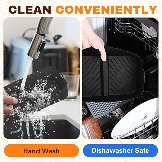 Air Fryer Silicone Liners for Ninja DZ071, 3 Pack Reusable 7-QT DualZone Megazone Air Fryer Accessories, 2 Pcs Liners for Dual 3.5QT Baskets 1 Pcs Liner for 7-QT Megazone Basket