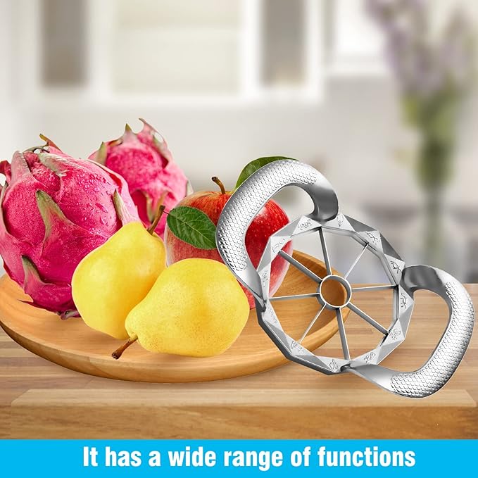 Apple Slicer, HEAVY DUTY Apple Corer, 8-Blade Stainless Steel Apple Cutter Divider Pitter ，Sturdy and Sharp