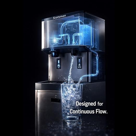 Scotsman Meridian Touchfree Countertop Nugget Ice Maker & Water Dispenser - 260 lb/Day, 12 lb Storage Bin, Stand w/Door