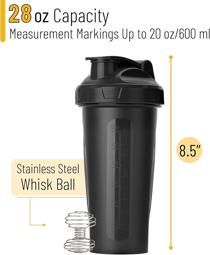 Mr. Pen- Shaker Bottles for Protein Mixes, 28 oz, Shaker Bottle with Wire Whisk Ball, Protein Shaker Bottle, Shaker Cup, Protein Shaker, Protein Shake Bottle, Bottle Shaker, Shake Bottle