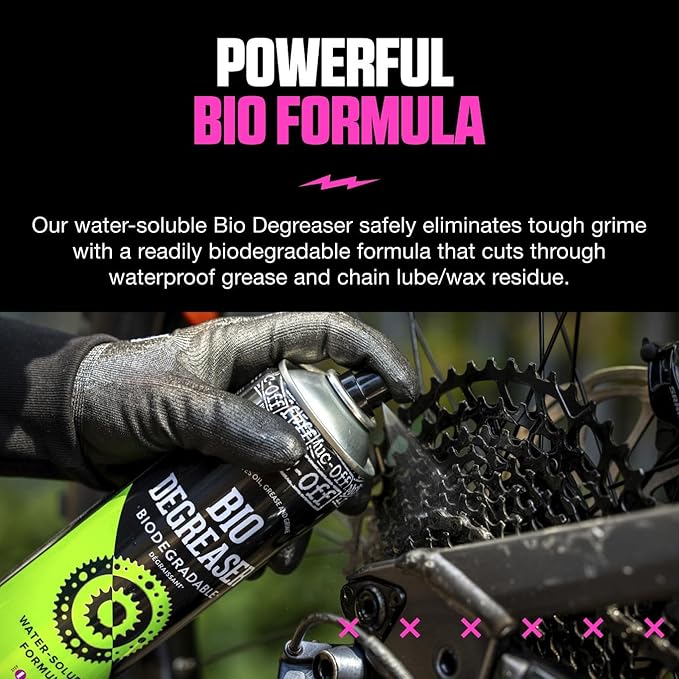 Muc-Off Bio Degreaser, 500 Milliliters - Water-Soluble, Biodegradable Bike Degreaser Spray - Effectively Deep Cleans Greasy Bicycle Parts