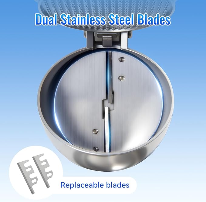 186 lbs/h Dual Blade Ice Shaver Machine, with Extra Blades & Ice Pick, 300W Electric Ice Crusher for Home Use & Commercial, Shaved Ice Machine, ETL-Listed, Silver