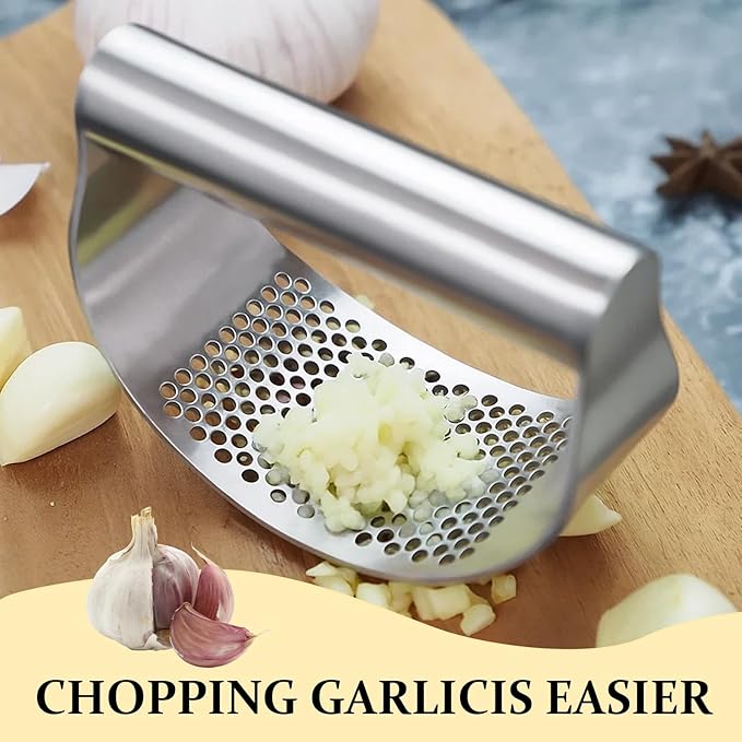 3pc Garlic Rocker, Garlic Press Rocker Set, Easy-to-Use Garlic Mincer for Cooking, Ideal for Small Hands and Weak Grip, Dishwasher Safe Kitchen Gadget