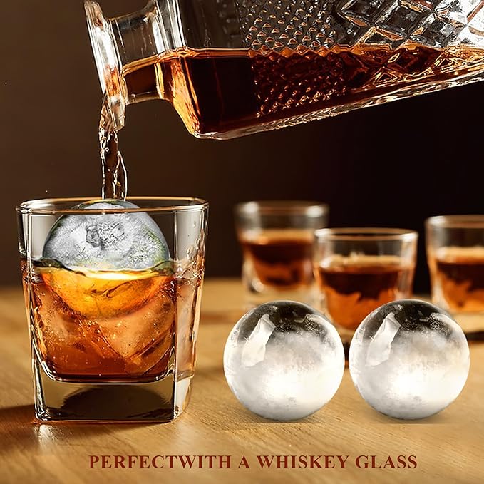 Round Ice Cube Mold,1.8 INCH x 8,Ice Ball Maker Mold | Round Ice Cube Trays for Freezer,Whiskey Ice Cubes Mold,Circle Ice Cube Tray with Lid,Ice Trays-Ice molds for Whiskey,Cocktails