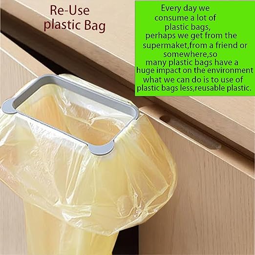 NeilBee Trash Bag Holder Rack Multifunctional Back Design Cute Hanging Trash Garbage Bag Holder for Kitchen Cupboard