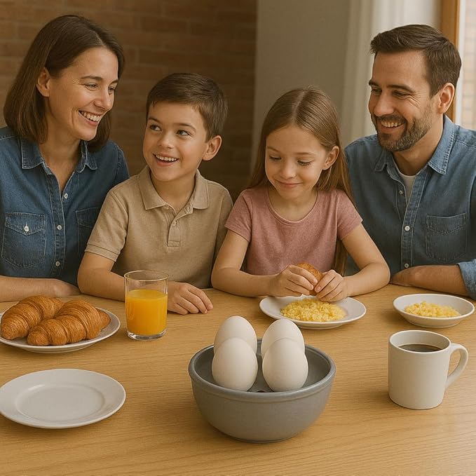 Microwave Egg Boiler Cooker Hard or Soft Boiled Eggs BPA Free Cook Up To 4 Eggs In Minutes Food-Grade White
