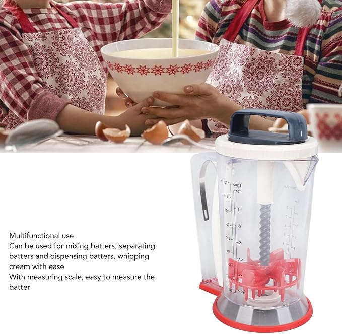 Pancake Batter Dispenser, Cupcake Batter separator with Measuring Scale Pancake Maker Baking Supplies for Muffins Crepes
