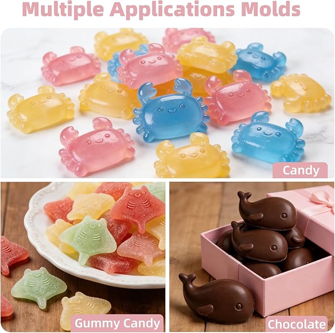 Fu Store Ice Cube Tray Shell Silicone Ice Cube Trays with Cute Marine Life Shapes Cubes Easy to Release Perfect for Freezer Home, Kitchen, Drinks, Cocktail, Coffee, Chocolate Mold (Pink)