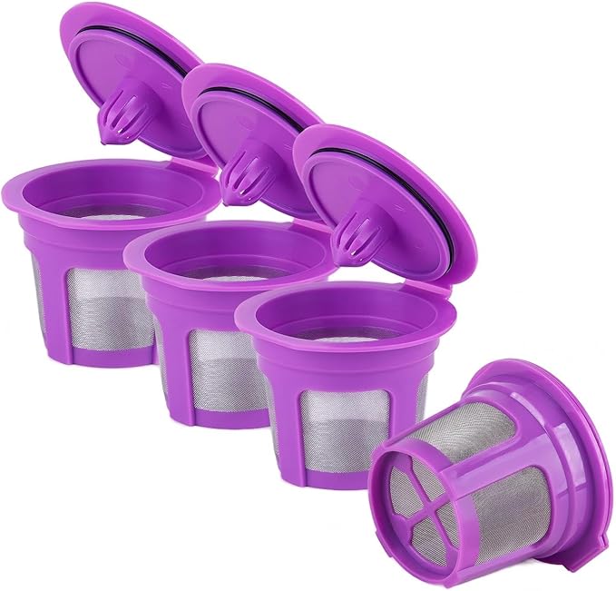 Haetyly 4 Pack Reusable K Cups Coffee Filters, Compatible with Keurig Brewers 1.0 and 2.0Coffee Makers - Universal Kcup Filters