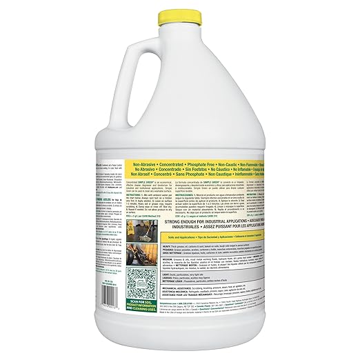 Simple Green 73434010 14010 Industrial Cleaner & Degreaser, Concentrated, Lemon, 1 gal Bottle