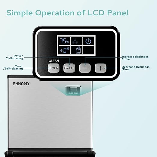 EUHOMY Commercial Ice Maker Machine 500Lbs/24H, SECOP Compressor&ETL Approval, Industrial Ice Machine, 250Lbs Storage, Ice Ready in 8-15 min, Stainless Steel Ice Maker for Bar/Cafe/Restaurant/Business
