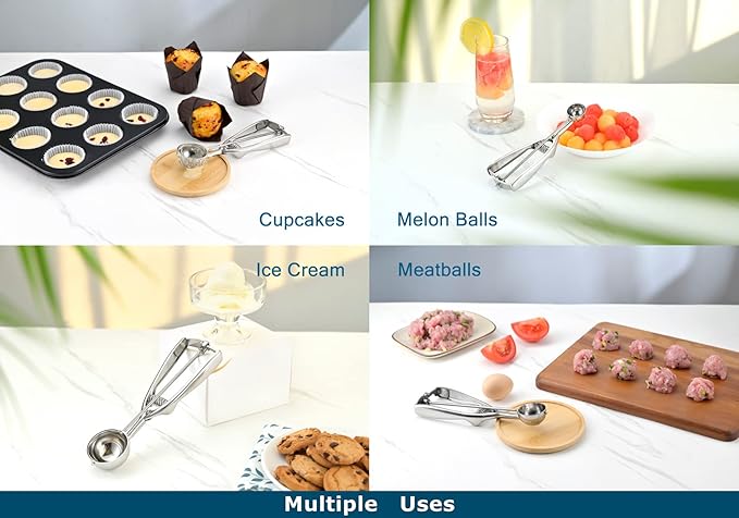 Professional 18/8 Stainless Steel Medium Cookie Scoop, Size 40