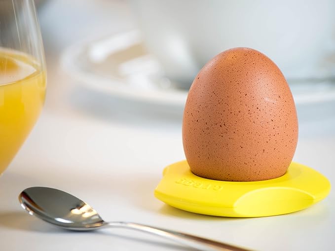 cregg 3-in-1 Egg Topper - Yellow – Egg Cracker, Cup & Serving Ring – Made in Germany – For Soft & Hard Boiled Eggs – Egg Shell Opener – Kitchen Gadget & Gift for Breakfast Lovers