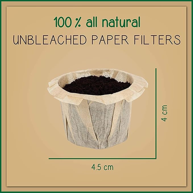 600 Paper Coffee Single-Use Filters, Brown, All-Natural & Unbleached for Keurig Brewers and Compatible with K-Cup Pods 1.0 & 2.0 Models, Disposable filters