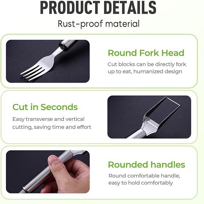3 Pack Stainless Steel 2-In-1 Watermelon Fork Slicer, Multifunctional Fruit Cutter and Fork For Home, Camping, Summer Kitchen Gadgets