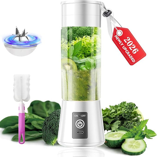 Portable Blender for Smoothies & Shakes - Cordless Personal Size Mini Blender with BAP Free Juice Cup, USB Rechargeable Suit for Sports/Picnic