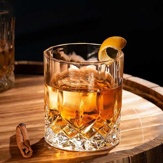 Whiskey Glasses - Premium Set of 24 Elegant and Clear Tumbler Glasses for Whisky, Scotch, and Bourbon - Barware Glassware