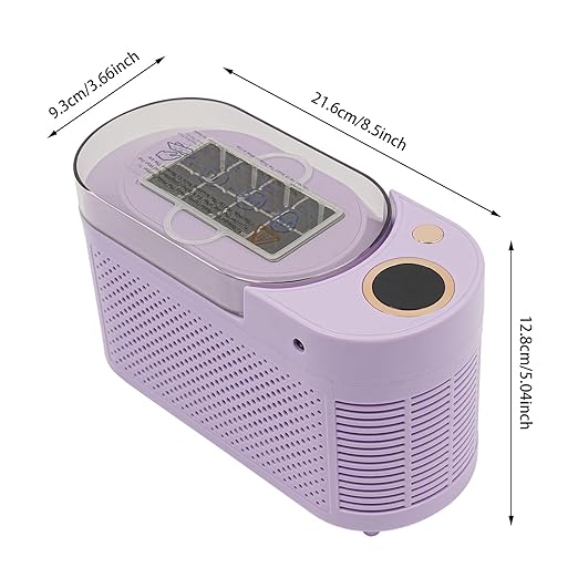 Portable Ice Maker Countertop Ice Machine Maker 8 Cubes in 10 Mins Self-Cleaning 12V Car Compatible Ice Scoop & Basket for Home Kitchen Camping RV Party (Purple)