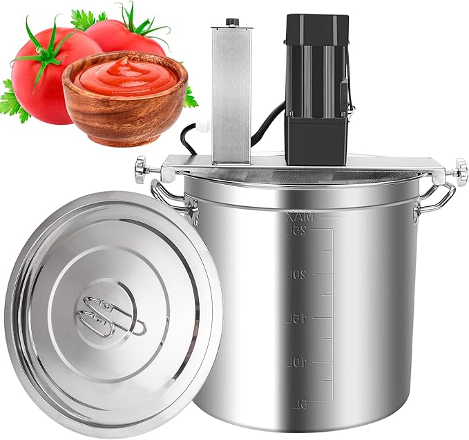 Automatic Food Mixer - 25L Commercial Food Mixer,4 Blade Stirring Scraper,for Making Jam, Sauce, Filling, Hot Pot Seasoning Bottom Soup Sauce Stirre Frying Machine (25L)