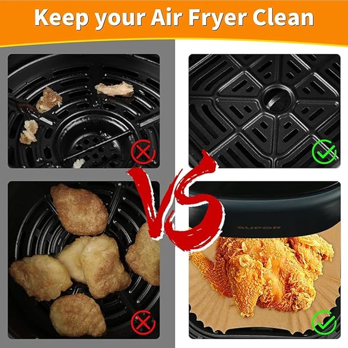 FN101GY Air Fryer Silicone Liners for Ninja Crispi FN101GY/FN101SG/FN101ST, Non-Stick Glass Air Fryer Accessories Reusable Airfryer Replacement,Big for 4QT & Small for 6 Cup Container