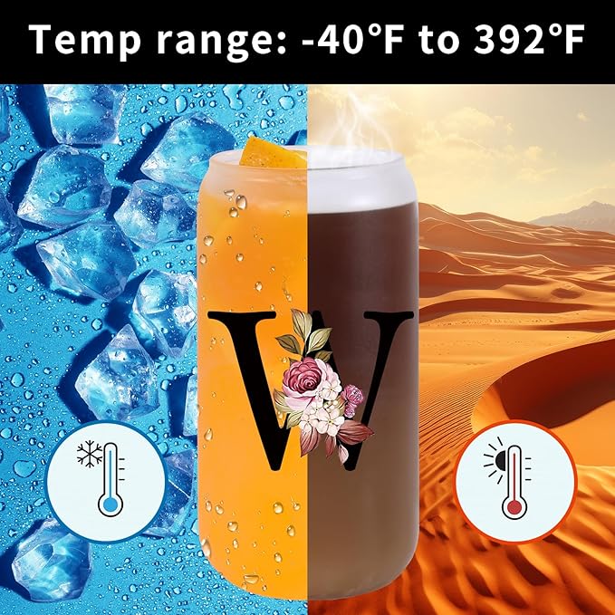 Wulcea Monogrammed Glass Drinking Cup With Lid Straw Women Men Teacher Christmas Music Dance Science Daycare Special Education Need English History Sunday School Spanish Autism Reading Gym Gifts,W