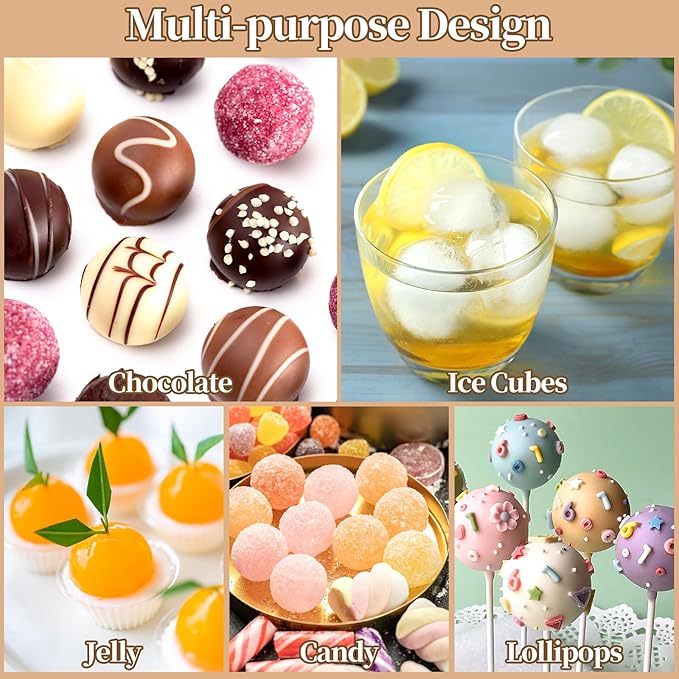 Sphere Chocolate Molds, 15 Cavity 3D Ball Molds Silicone, Small Semi Sphere Candy Mold Silicone for Chocolate Truffles, Ice Cubes, Jelly, Jello, Cake Decorations, Fat Bombs