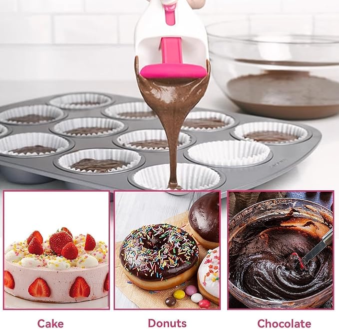 2Pcs Batter Dispensers Cake Pastry Spatula Spoon Cupcakes Shovel Cake Dispensing Spoon Durable Baking Pastry Tools
