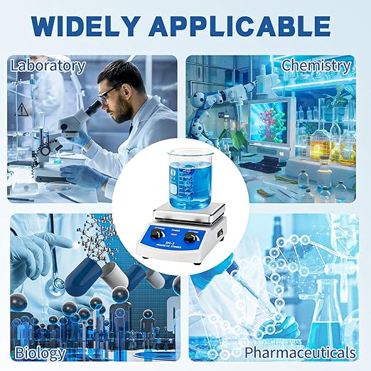 SH-2 Magnetic Stirrer, 520℉ Hot Plate Mixer, 100-2000rpm Magnetic Hot Plate Stirrer with Stir Bar and Support Stand, for Industrial, Agricultural, Medical, Scientific Research institutions