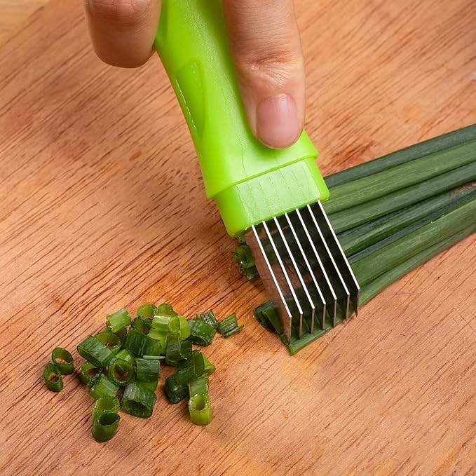 XJMWXHFC 2Pcs Chopped Green Onion Knife, Scallion Cutter Shred Knife, Vegetable Cutter Sharp Scallion Cutter Shred Knife, Stainless Steel Household Multifunctional Food Slicer Gadget