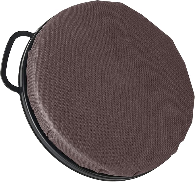 Foxtune 360-Degree Swivel Bucket Seat, 5 Gallon Bucket Lid, Spin Bucket Seat Cushion, Silent, Comfortable, Water-Resistant, for Fishing, Gardening, Hunting and Camping (Coffee Brown)